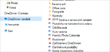 Prieskumník otvoriť s vybratou položkou OneDrive-Personal
