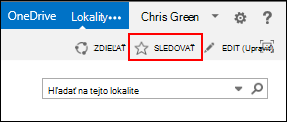 Sledujte lokalitu SharePoint Online a pridajte prepojenie na svoju stránku Lokality v službách Office 365.