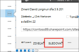 Výber príkazu Sledovať v ponuke kontextovej karty vo OneDrive for Business