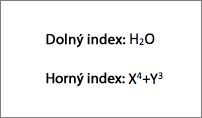Príklad dolného a horného indexu