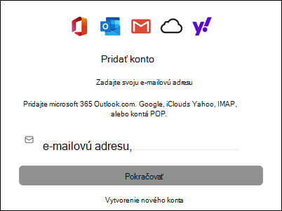 Pridanie konta do Outlooku pre Mac
