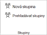 Na páse s nástrojmi vyberte položku Prehľadávať skupiny
