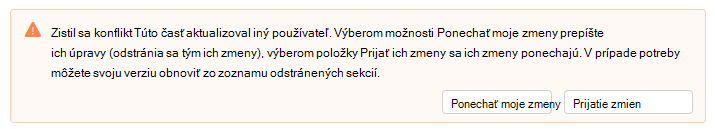 Snímka obrazovky zobrazujúca konfliktné zistené upozornenie v bulletinoch Outlooku