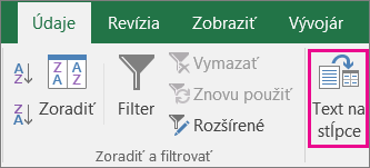 Výber > údajov Text do stĺpcov