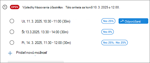 Organizers view of a scheduling poll with edit options