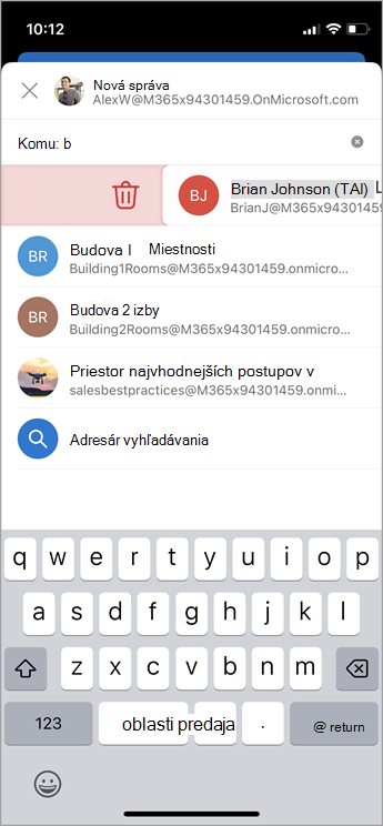 Odstránenie kontaktu v systéme iOS