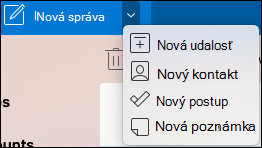 Rozbaľovacia ponuka Nové umiestnenie udalosti.