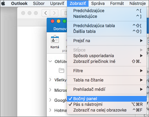 Ak chcete zobraziť zoznam priečinkov, vyberte položku Zobraziť > bočný panel