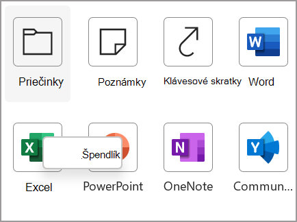 Pripnutie výberu.