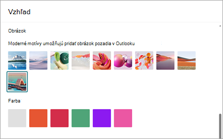 Prístup k motívom doručenej pošty z nastavení > Všeobecný > vzhľad