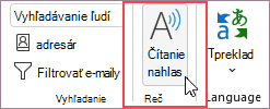 Vyberte položku Čítať nahlas