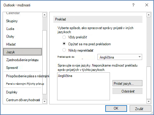 Predvoľby jazyka