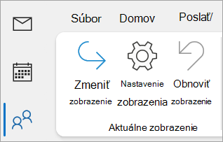 Snímka obrazovky s položkou Nastavenie zobrazenia na páse s nástrojmi v klasickom Outlooku