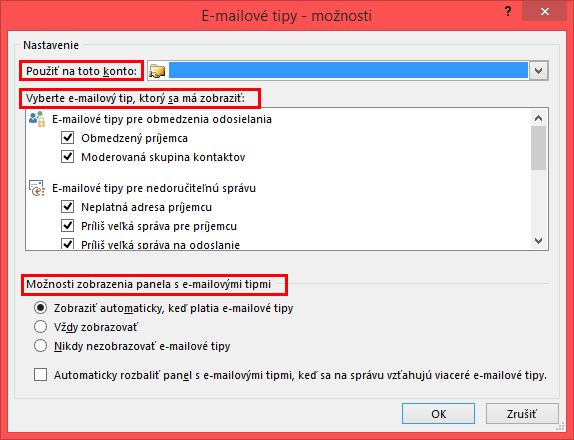 Outlook MailTip Options