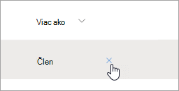 Snímka obrazovky s tlačidlom Odstrániť zo skupiny