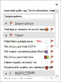 Ukázaním na položku Úlohy na navigačnom paneli zobrazíte svoje úlohy