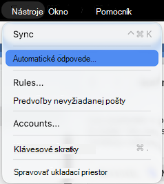 Ponuka Nástroje Automatické odpovede