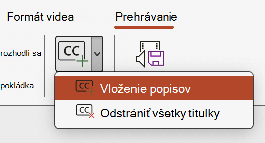 Vloženie titulkov do videa v PowerPointe