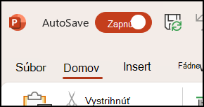 Prepínanie automatického ukladania v Office