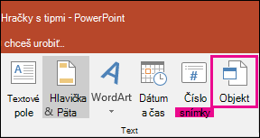 object selection on insert tab
