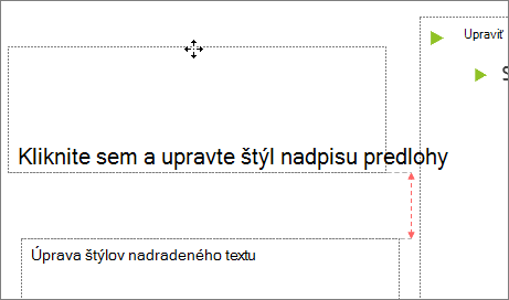 Premiestnenie zástupného objektu na snímke