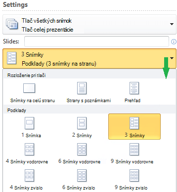 Rozloženie na tlač podkladov