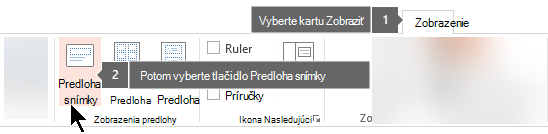 Na prepnutie na zobrazenie predlohy snímky použite kartu Zobraziť v programe PowerPoint 