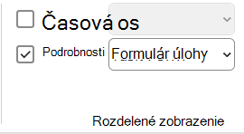 Obrázok začiarkavacieho políčka Podrobnosti na karte Zobraziť.