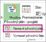 Nastavenie pôvodného plánu pre projekt