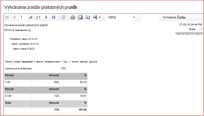 Zhrnutie výkazov platobných praktík