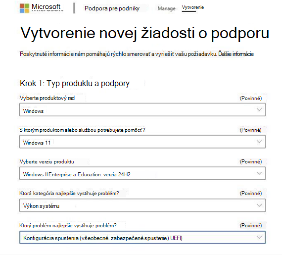 Vytvorenie novej žiadosti o podporu