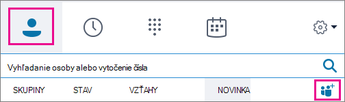 Vyberte položku Contacts add > contacts icon.