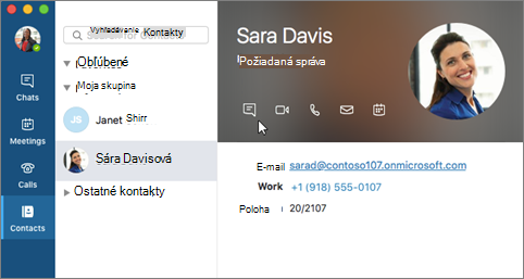 Odoslanie okamžitej správy