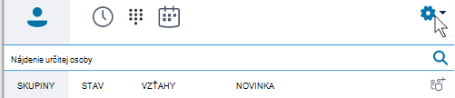Možnosti hlavnej ponuky Skype for Business
