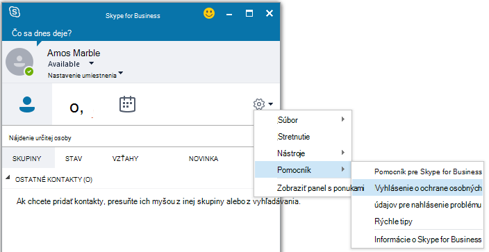 Vyberte položku Nahlásiť problém