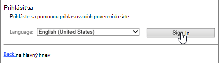 Prihlasovacia obrazovka obnovenia PIN kódu v Skype