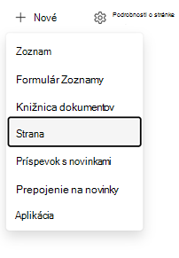 Vytvorenie vstupného bodu strany