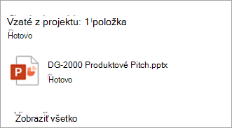 Zobrazí sa dialógové okno s informáciami o tom, ktoré súbory ste vzali z projektu.