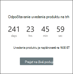 Snímka obrazovky s webovou časťou Časovač odpočítavania