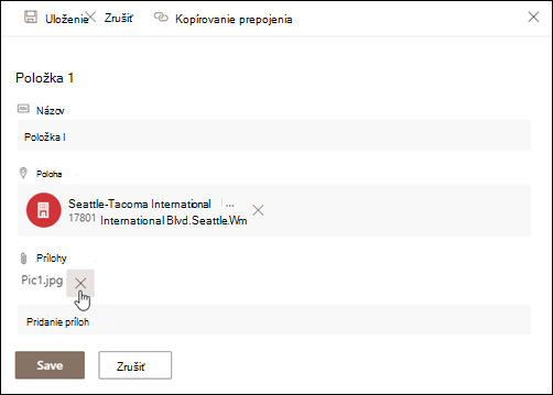 Odstránenie prílohy