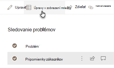 Úpravy v zobrazení mriežky