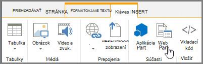Vloženie webovej časti