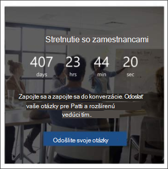 Obrázok webovej časti Odpočítavanie na šablóne lokality vedúcich pracovníkov