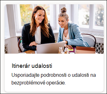 snímka obrazovky s itinerárom udalosti šablóny zoznamu
