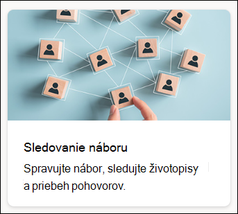 snímka obrazovky sledovania náboru šablón zoznamu