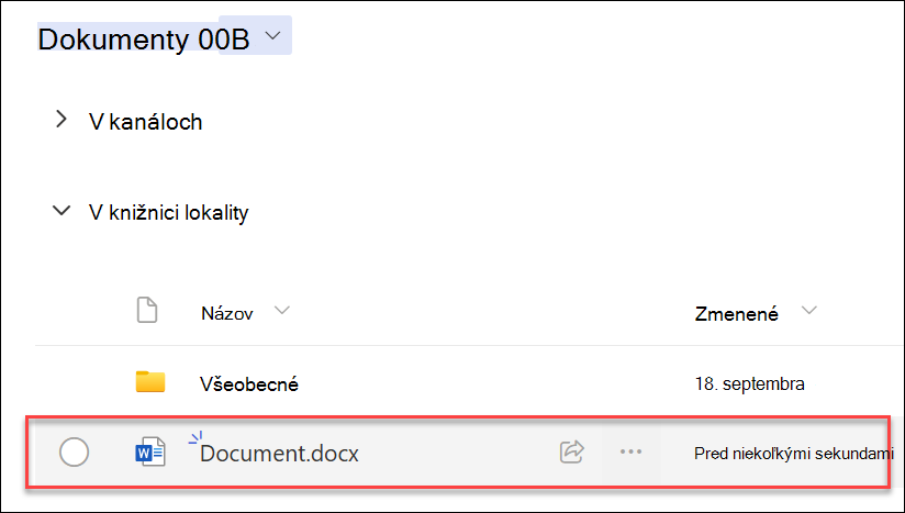 snímka obrazovky s novovytvoreným súborom