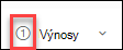 Snímka obrazovky stĺpca s číslom