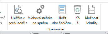 Správa tlačidiel lokality