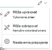 Ikona pera označuje, že príjemcovia môžu súbor upravovať