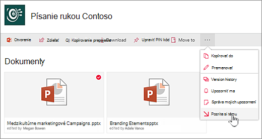 Vyberte súbor, kliknite na tri bodky na hornom paneli a vyberte položku Vziať z projektu